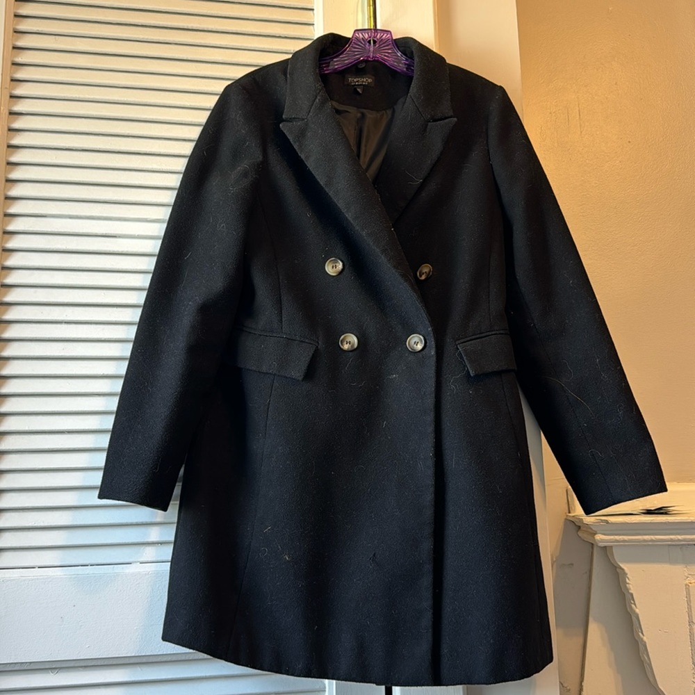 Topshop long black coat